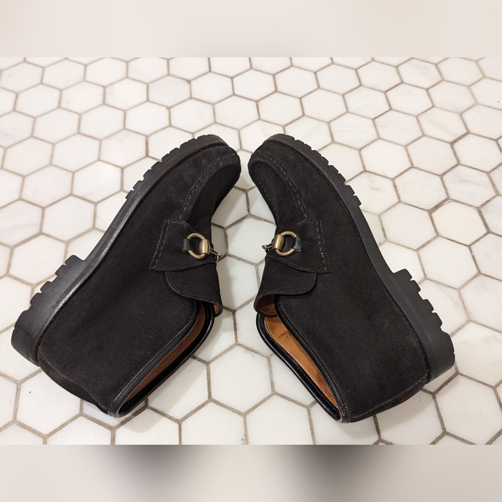 Gucci Suede Horsebit Ankle Boot - Black